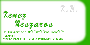 kenez meszaros business card